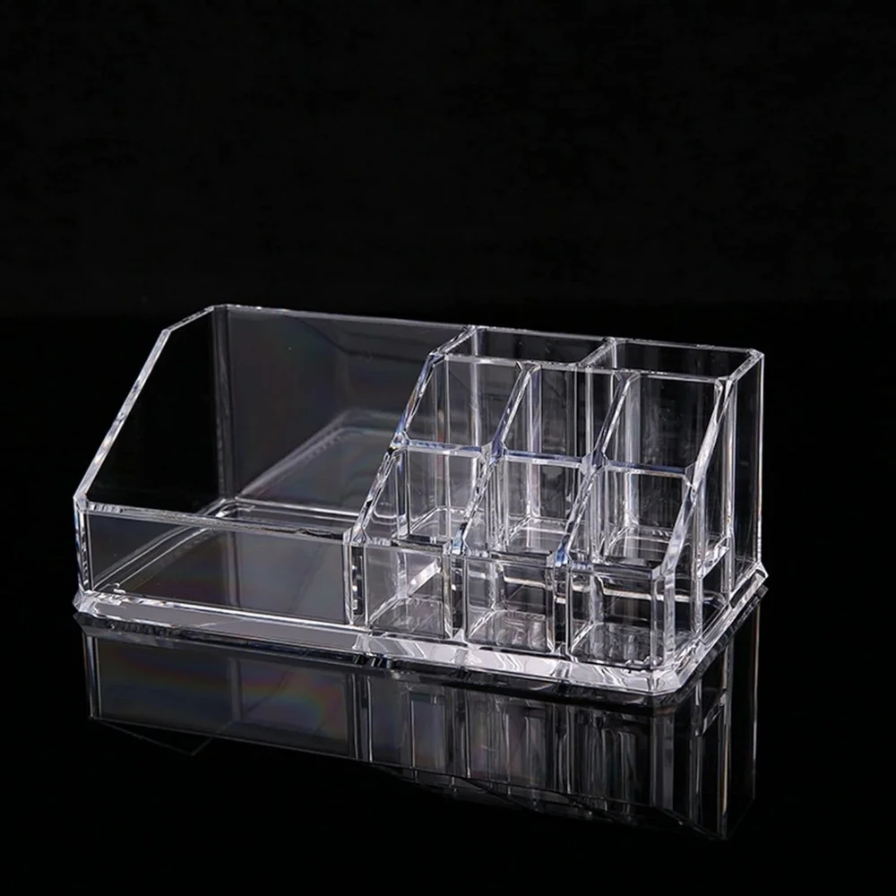 NEW Acrylic Cosmetic Organizer Beauty Vanity Makeup Holder Rectangular 9 Spaces